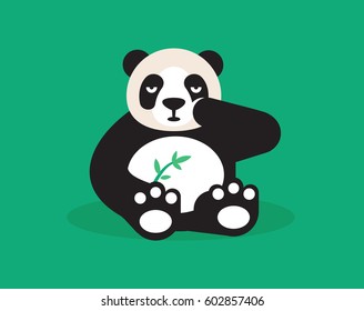 Cute Panda bear vector cartoon style 