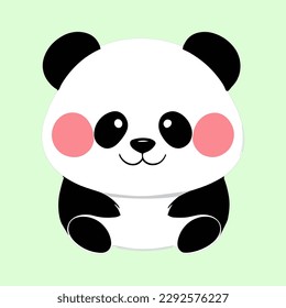 Cute panda bear vector clip art illustration cartoon