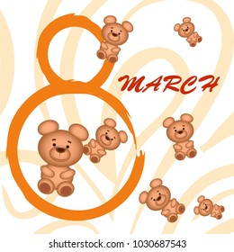Cute Panda Bear, vector illustration. Card for Valentine's Day