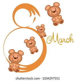 Cute Panda Bear, vector illustration. Card for Valentine's Day