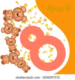 Cute Panda Bear, vector illustration. Card for Valentine's Day