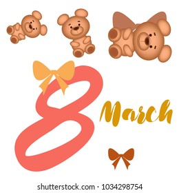 Cute Panda Bear, vector illustration. Card for Valentine's Day