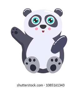 Cute panda bear vector illustration. Flat design.