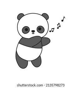 Cute panda bear vector illustration, adorable dancing bear