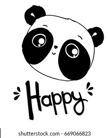 Cute panda bear vector illustration