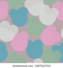 Cute panda bears seamless pattern. Funny baby vector print. Pandas seamless pattern. 
