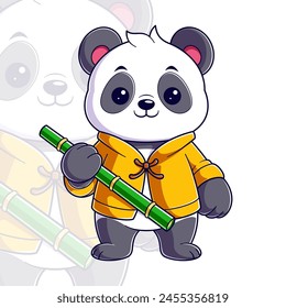 Cute panda becomes a martial arts expert