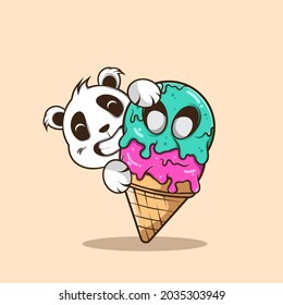 CUTE PANDA AND THE BIG ICE CREAM ZOMBIE