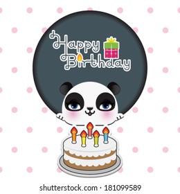 cute panda birthday card 