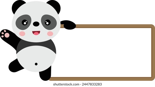 Lindo panda con Anuncio en blanco
