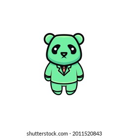 Cute panda businessman cartoon illustration