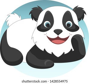 Cute Panda can be used as logo. Vector Illustration. Flat design