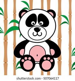 Cute panda card. Vector Illustration