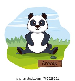 Cute panda cartoon