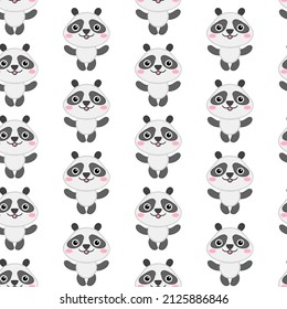 Cute panda cartoon. Animal Pattern Vector background for kids, textile, pattern fabric, wallpaper.