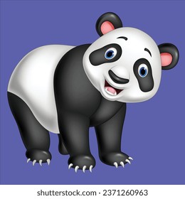 Cute panda cartoon character design illustration