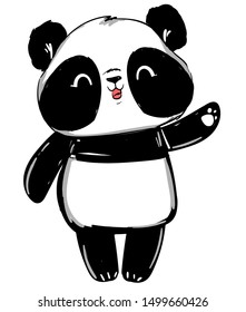 Cute Panda. Cartoon character vector illustration.