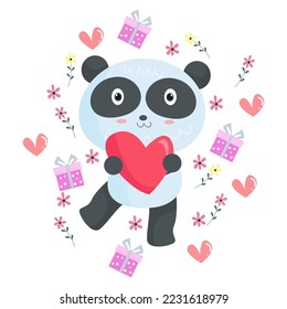 Cute Panda Cartoon Characters suitable for children's clothing designs