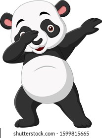 Cute panda cartoon in dabbing pose