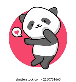 Cute panda cartoon design illustration