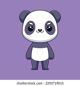 cute panda cartoon doodle art hand drawn concept vector kawaii icon illustration