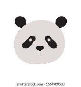 Cute panda cartoon flat style icon design, Animal zoo life nature character childhood and adorable theme Vector illustration