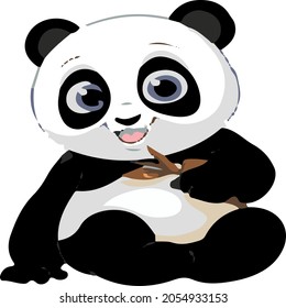 cute panda cartoon and full vector.