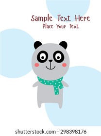 cute panda cartoon greeting card