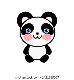 Cute panda cartoon high quality icon. Happy and cheerful lovely bear.