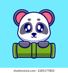 Cute panda cartoon icon illustration. funny gift cartoon. Business icon concept. Flat cartoon style