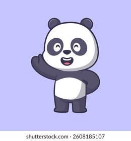 Cute panda cartoon icon illustration	
