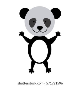 Cute panda cartoon icon vector illustration graphic design