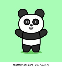 cute panda cartoon illustration design. designs for stickers.
