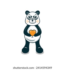 cute panda cartoon illustration toy cartoon