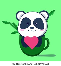 Ilustración de dibujos animados Cute panda Vector