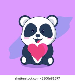 Cute panda cartoon illustration Vector