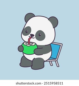 Cute Panda Cartoon Illustration Vector