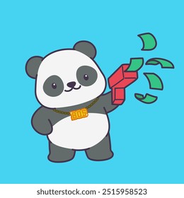 Cute Panda Cartoon Illustration Vector
