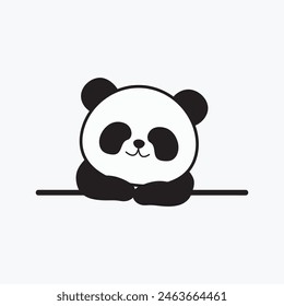 Cute panda cartoon isolated on white background. Panda Icon Vector stock