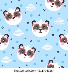 Fondo del patrón de caricatura de Cute Panda
