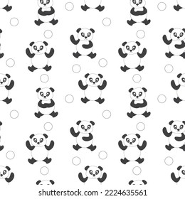 gráfico lindo de patrones de caricatura de panda