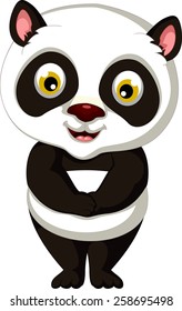 cute panda cartoon posing