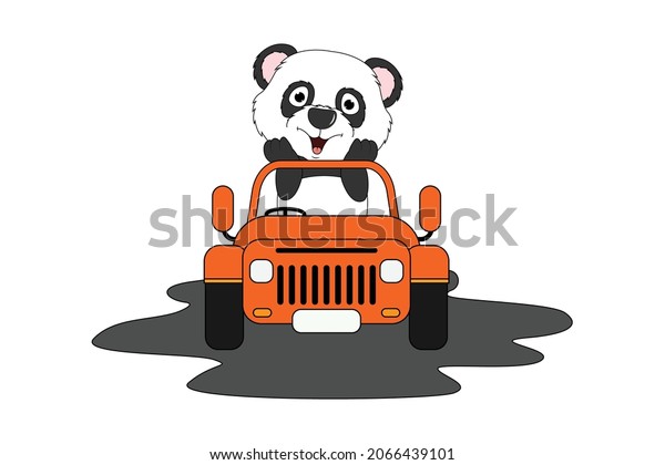 cute panda cartoon ride\
car