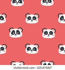 Cute panda cartoon seamless pattern