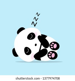 Cute panda cartoon sleep vector. Vector concept illustration for design.