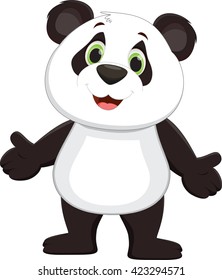 Cute panda cartoon standing