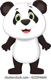 Cute panda cartoon standing
