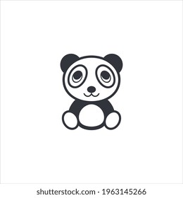 Cute panda in cartoon style. Funny round panda. vector illustration.