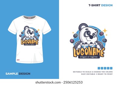 cute panda cartoon t shirt design