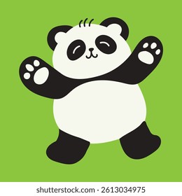 Cute Panda Cartoon Vector, Adorable Animal Character Illustration